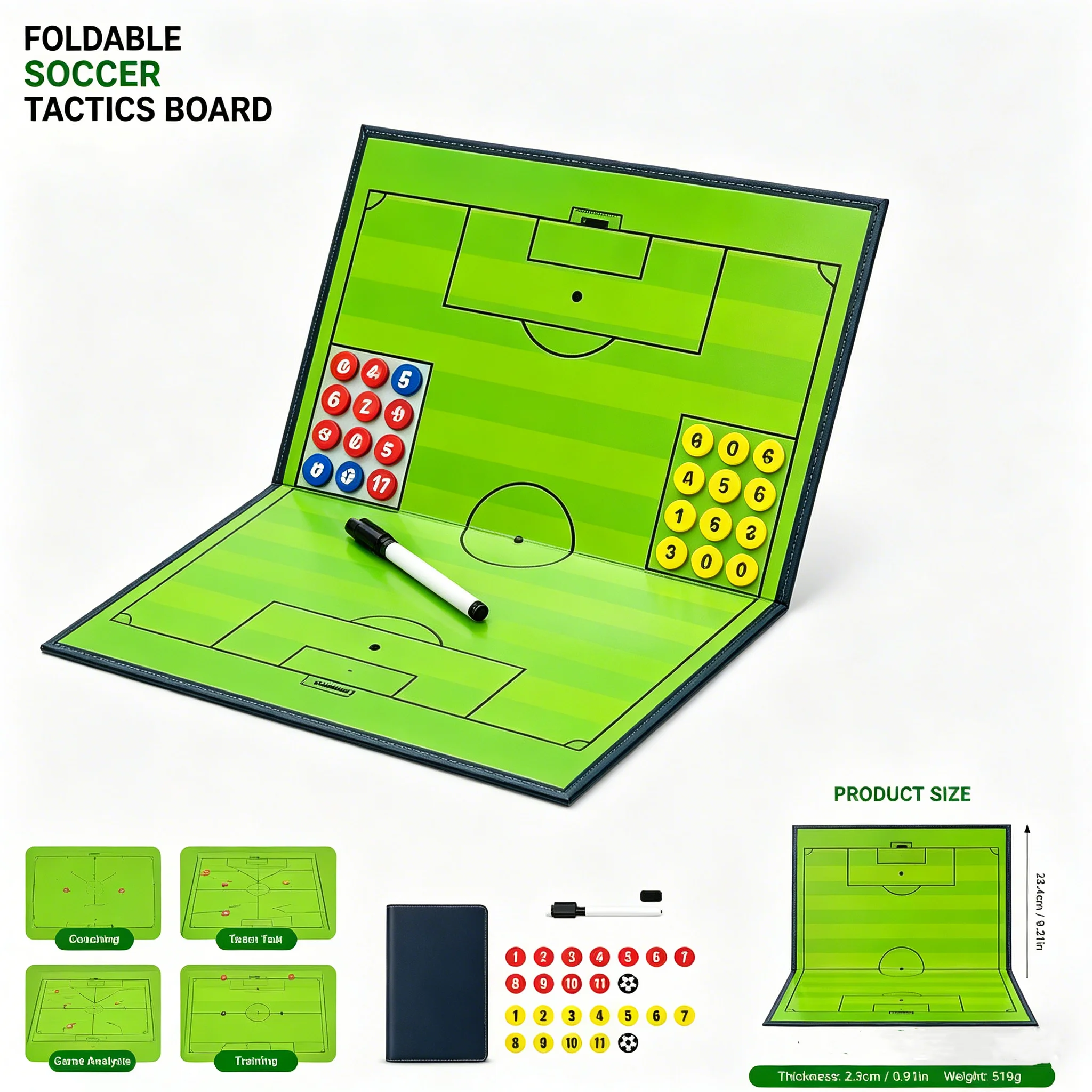 Magnetic Soccer Tactics Board, Foldable Football Coaching Clipboard with Magnets & Pen, Portable Strategy Board for Soccer Train
Magnetic Soccer Tactics Board, Foldable Football Coaching Clipboard with Magnets & Pen, Portable Strategy Board for Soccer Train