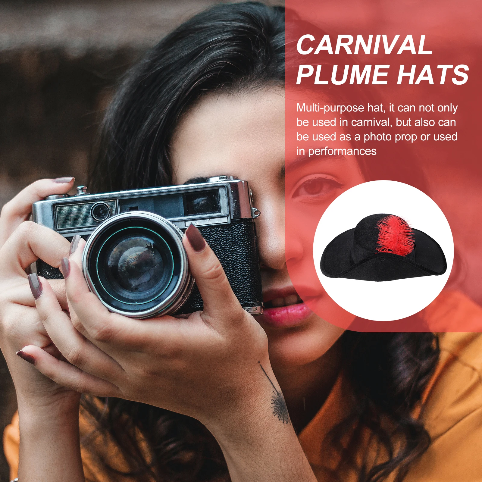 Hat Carnival Plume Decorative Party Cosplay Hat Wear-Resistant Festival Performance Prop Accessory For Men Women 
Hat Carnival Plume Decorative Party Cosplay Hat Wear-Resistant Festival Performance Prop Accessory For Men Women