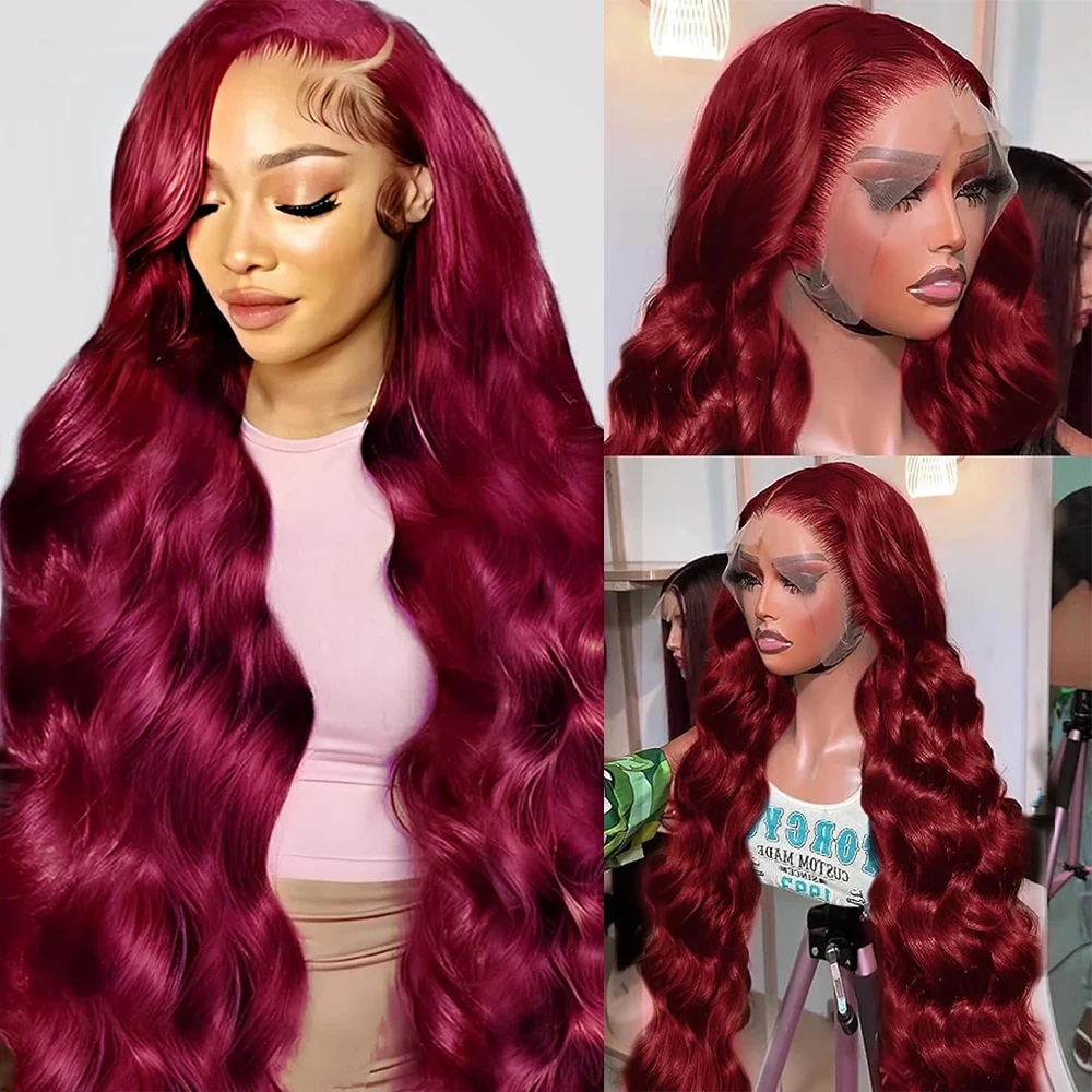 99J Burgundy Lace Front Wigs Human Hair 13X4 Body Wave HD Transparent Lace Frontal Wig for Black Women Glueless Wine Red Lace Wig Brazilian Real Human Hair 250 Density Pre Plucked with Baby Hair Wig
99J Burgundy Lace Front Wigs Human Hair 13X4 Body Wave HD Transparent Lace Frontal Wig for Black Women Glueless Wine Red Lace Wig Brazilian Real Human Hair 250 Density Pre Plucked with Baby Hair Wig
