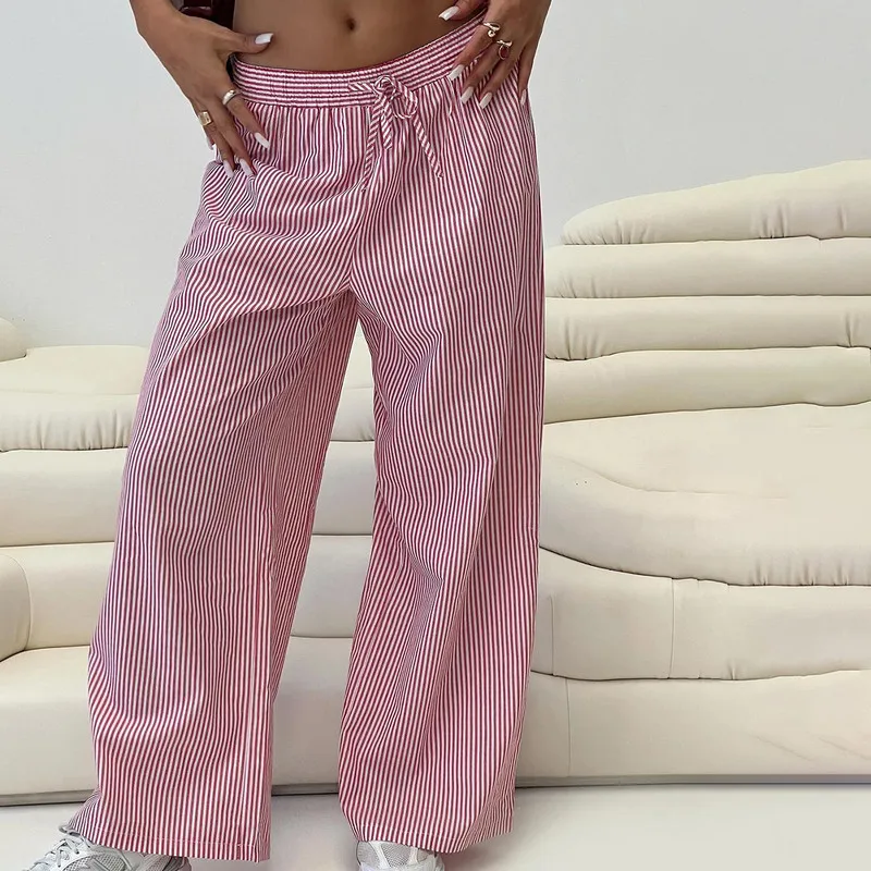 WPNAKS Women Casual Striped Pants Spring Autumn Clothes y2k Drawstring Elastic Waist Wide Leg Trousers with Pockets Streetwear
WPNAKS Women Casual Striped Pants Spring Autumn Clothes y2k Drawstring Elastic Waist Wide Leg Trousers with Pockets Streetwear