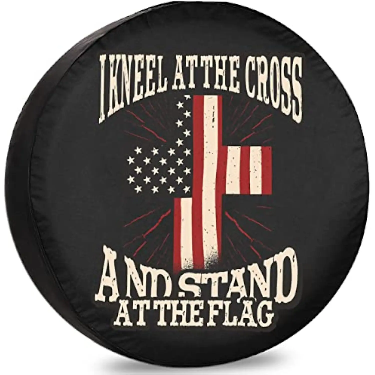 Christian Cross American Flag Spare Tire Cover Religious Patriotism RV Trailer SUV Weatherproof Cover
Christian Cross American Flag Spare Tire Cover Religious Patriotism RV Trailer SUV Weatherproof Cover
