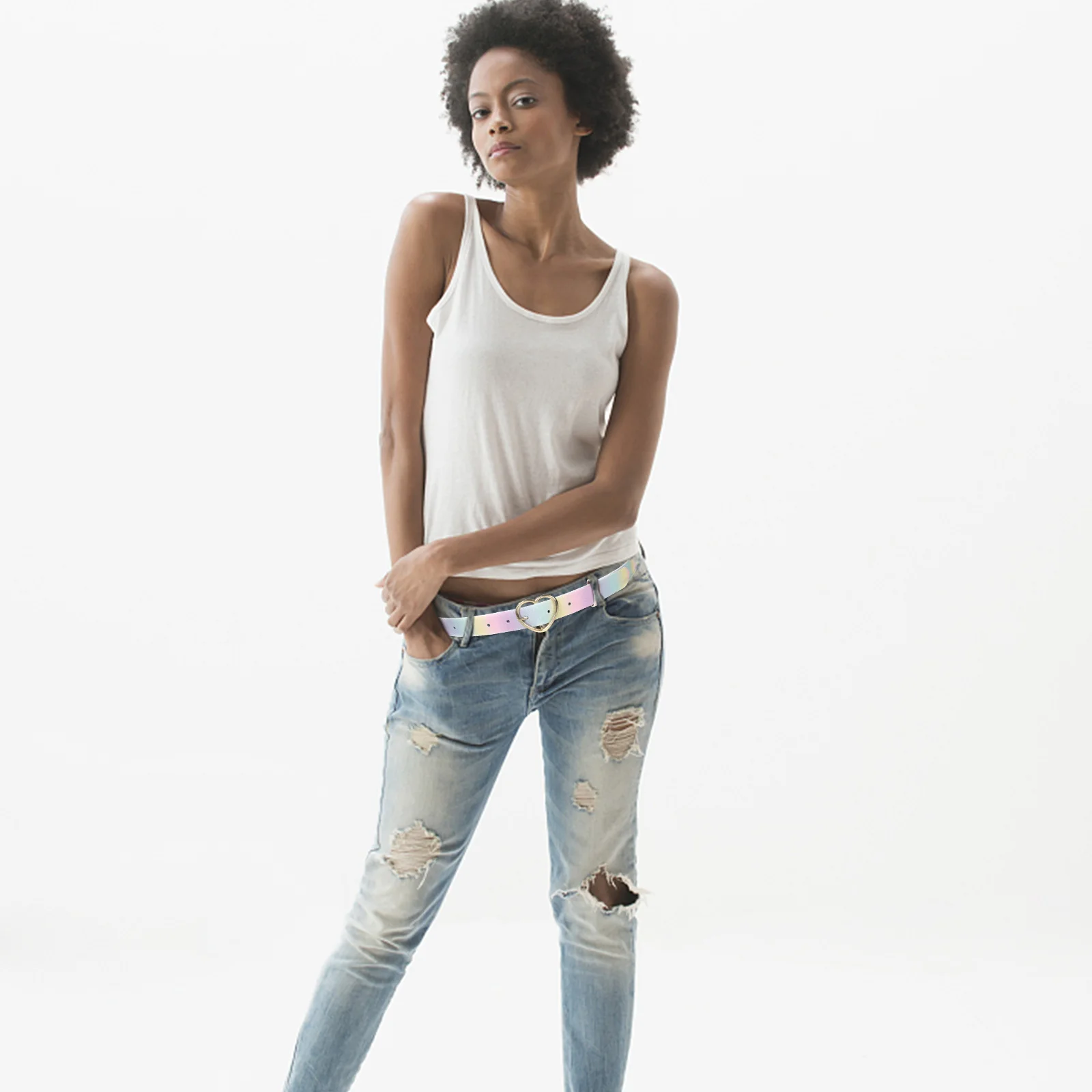 Rainbow PU Waist Belts Shiny Heart Buckle Decor Glitter Ladies Belt Match Coat Jeans Dress Party Banquet Accessories
Rainbow PU Waist Belts Shiny Heart Buckle Decor Glitter Ladies Belt Match Coat Jeans Dress Party Banquet Accessories