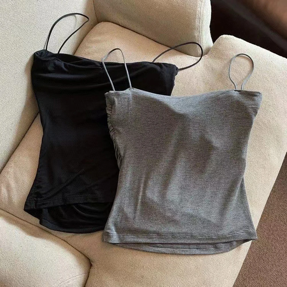Fashion Daily Leisure Sling Vest Casual For Female For Women Solid Color Spaghetti Strap Vest With Built-in Bra
Fashion Daily Leisure Sling Vest Casual For Female For Women Solid Color Spaghetti Strap Vest With Built-in Bra
