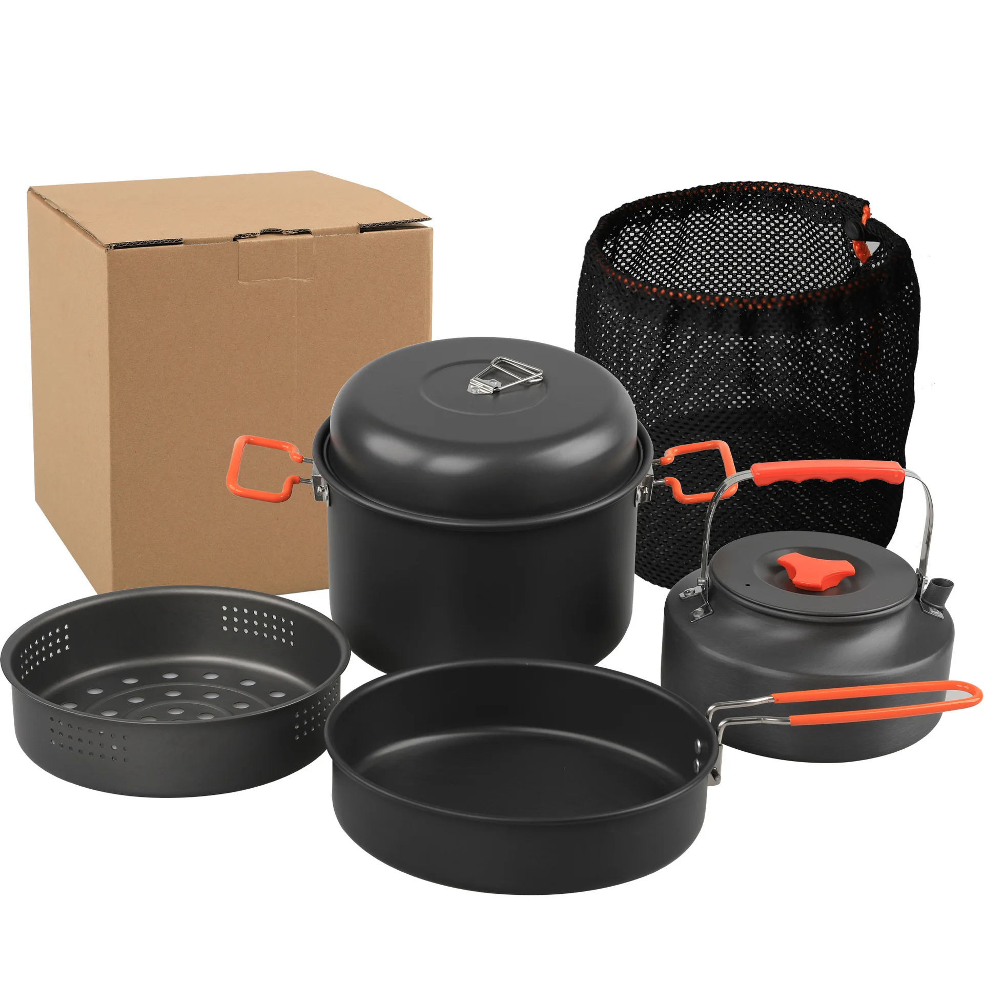 Portable Outdoor Aluminum Alloy Cookware Set 1.6L Binaural Steamer Kettle and Large Frying Pan for Camping for Campers Hikers
Portable Outdoor Aluminum Alloy Cookware Set 1.6L Binaural Steamer Kettle and Large Frying Pan for Camping for Campers Hikers