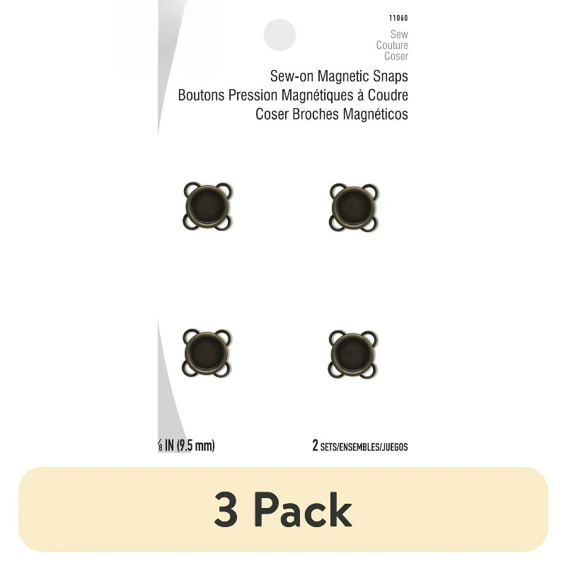 (3 pack) Sew-On Magnetic Snaps, 2 Count
(3 pack) Sew-On Magnetic Snaps, 2 Count