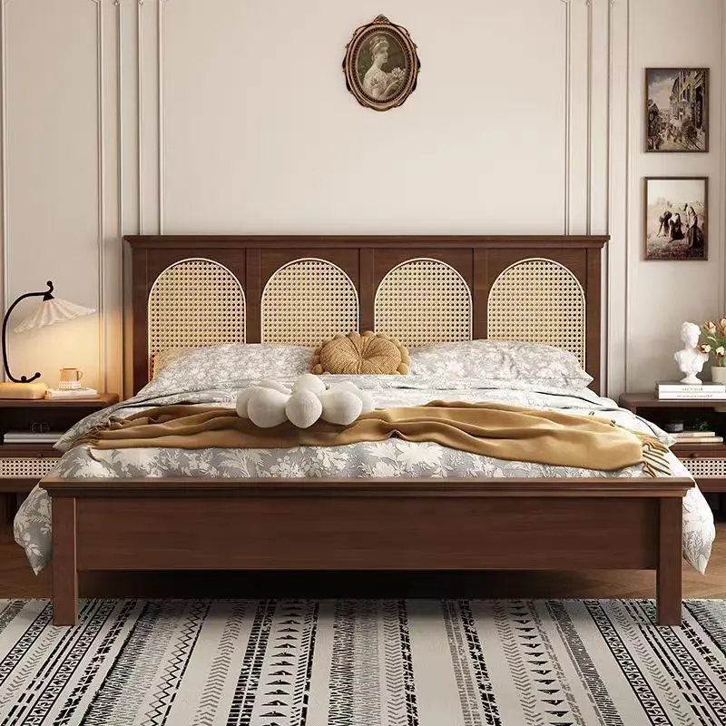 rattan retro solid wood bed 1.5 metersmodern simple homestay double bed 1.8 meters
rattan retro solid wood bed 1.5 metersmodern simple homestay double bed 1.8 meters