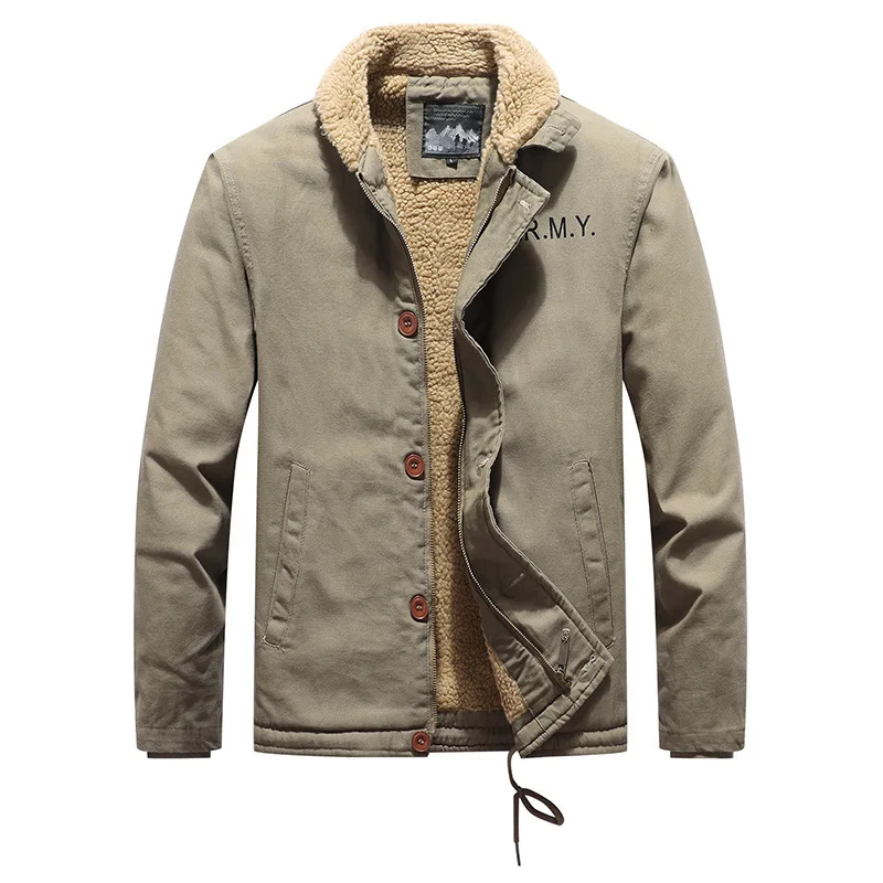 Men's Lapel Straight Tube Plush Warm Jacket Casual Middle-aged and Elderly Solid Color Versatile Washed Jacket
Men's Lapel Straight Tube Plush Warm Jacket Casual Middle-aged and Elderly Solid Color Versatile Washed Jacket