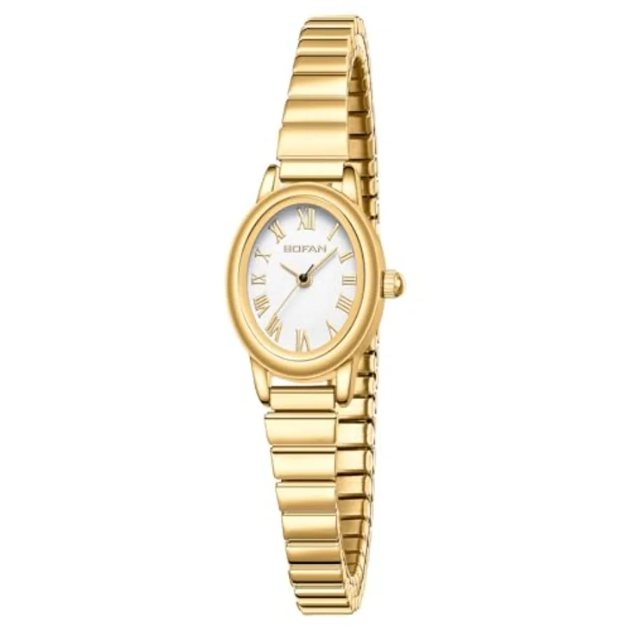 Small Gold Watches for Women Easy Read Ladies Quartz Wrist Watch with Oval Case Roman Dial, Stainless Steel Expansion Band, Wat
Small Gold Watches for Women Easy Read Ladies Quartz Wrist Watch with Oval Case Roman Dial, Stainless Steel Expansion Band, Wat