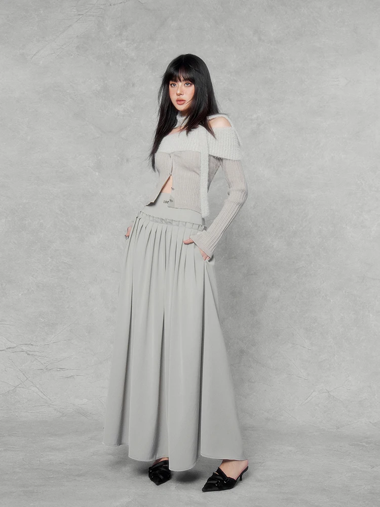 VOCK Long Satin Half Skirt A-Line High Waist Midi Skirt Hepburn Style Slimming Pleated Gown for Women Street Style Winter 2023
VOCK Long Satin Half Skirt A-Line High Waist Midi Skirt Hepburn Style Slimming Pleated Gown for Women Street Style Winter 2023