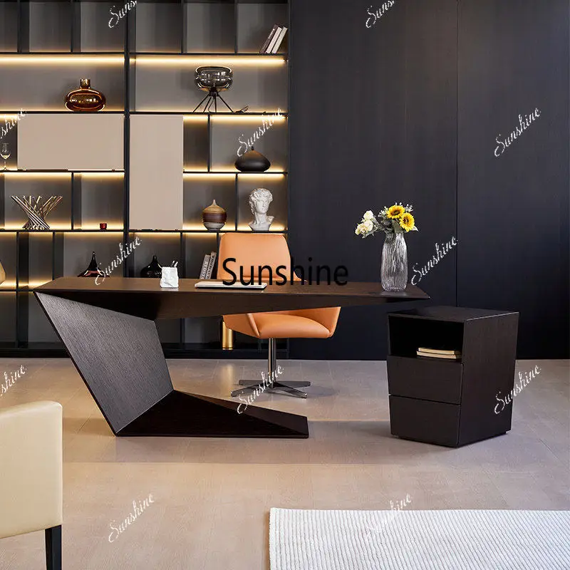Integrated long desk light luxury work office, writing desk Italian minimalist
Integrated long desk light luxury work office, writing desk Italian minimalist