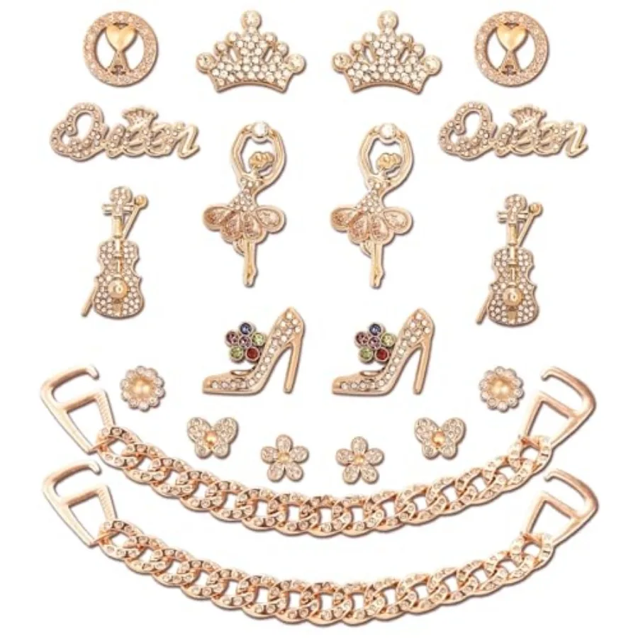 20Pcs Gold Croc Charms for Women Girls, Mothers Day Gifts for Mom, Bling Rhinestone Shoe Accessories for Clogs Sandals, Queen W
20Pcs Gold Croc Charms for Women Girls, Mothers Day Gifts for Mom, Bling Rhinestone Shoe Accessories for Clogs Sandals, Queen W