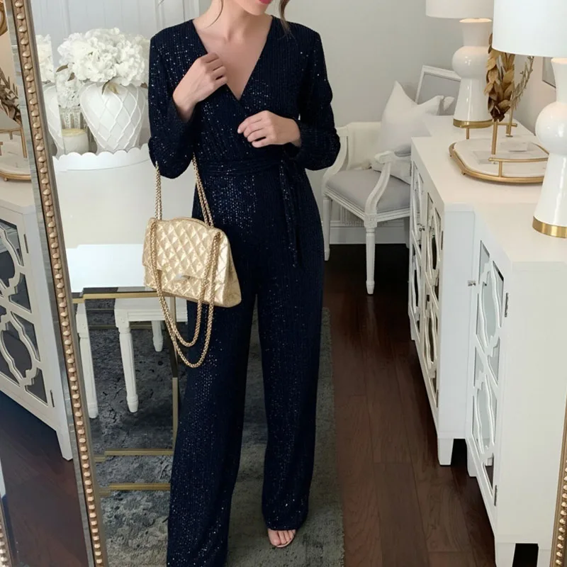 Повседневный комбинезон с широкими штанинами, модный, с блестящими пайетками, на шнуровке, с глубоким V-образным вырезом, длинными рукавами, для вечеринок
Повседневный комбинезон с широкими штанинами, модный, с блестящими пайетками, на шнуровке, с глубоким V-образным вырезом, длинными рукавами, для вечеринок