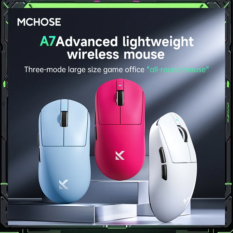 Сверхлегкая беспроводная игровая мышь MCHOSE A7 | Датчик PAW3950, 26000 точек на дюйм, 3-режимное подключение (тип C/2,4 ГГц/Bluetooth)
Сверхлегкая беспроводная игровая мышь MCHOSE A7 | Датчик PAW3950, 26000 точек на дюйм, 3-режимное подключение (тип C/2,4 ГГц/Bluetooth)