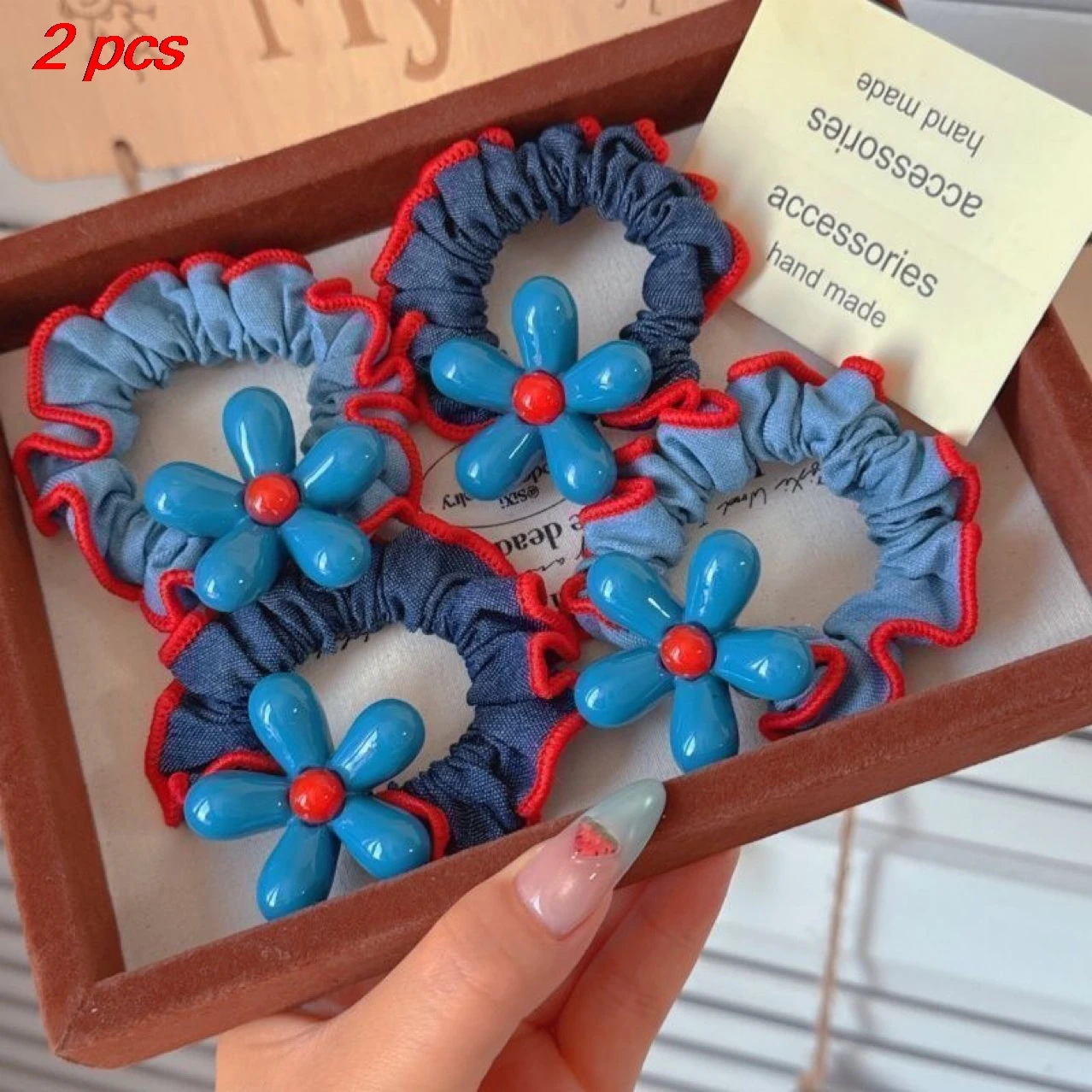 Женские резинки для волос, комплект из 2 предметов, милые корейские цветы ручной работы, простые модные универсальные веревки для волос, аксессуары для волос высокого качества
Женские резинки для волос, комплект из 2 предметов, милые корейские цветы ручной работы, простые модные универсальные веревки для волос, аксессуары для волос высокого качества