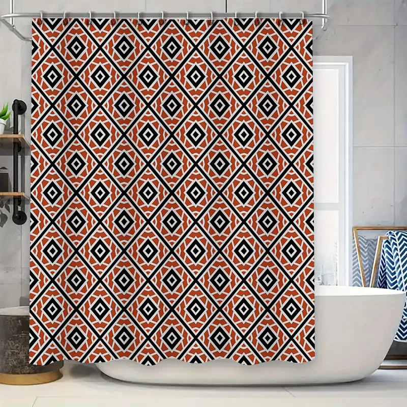 Vibrant Orange Diamond Shower Curtain Set for Bathroom Decor Waterproof Fabric Shower Panels with Rods Size Customizable
Vibrant Orange Diamond Shower Curtain Set for Bathroom Decor Waterproof Fabric Shower Panels with Rods Size Customizable
