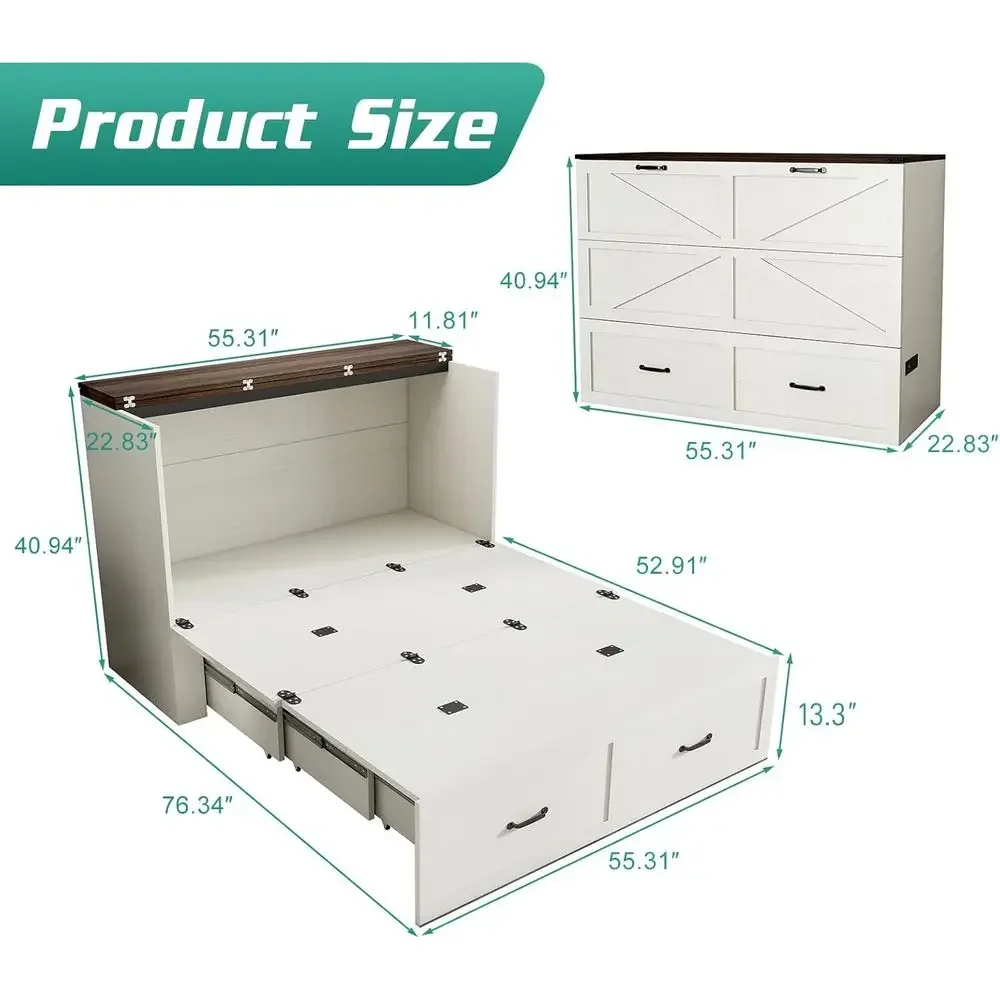 Rustic White Multifunctional Storage Chest Bed with Drawers and Charging Station
Rustic White Multifunctional Storage Chest Bed with Drawers and Charging Station