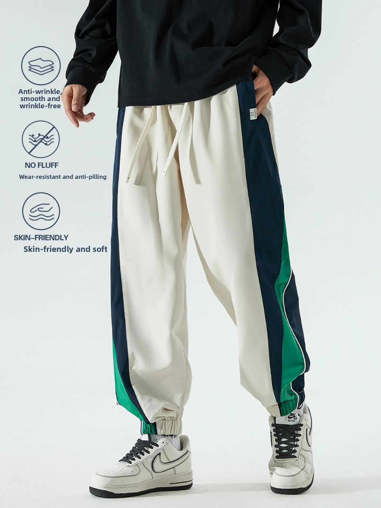 American Style Casual Sports Pants Men Women Loose Fit Straight Leg Drawstring Trousers Couple Match Breathable Polyester
American Style Casual Sports Pants Men Women Loose Fit Straight Leg Drawstring Trousers Couple Match Breathable Polyester
