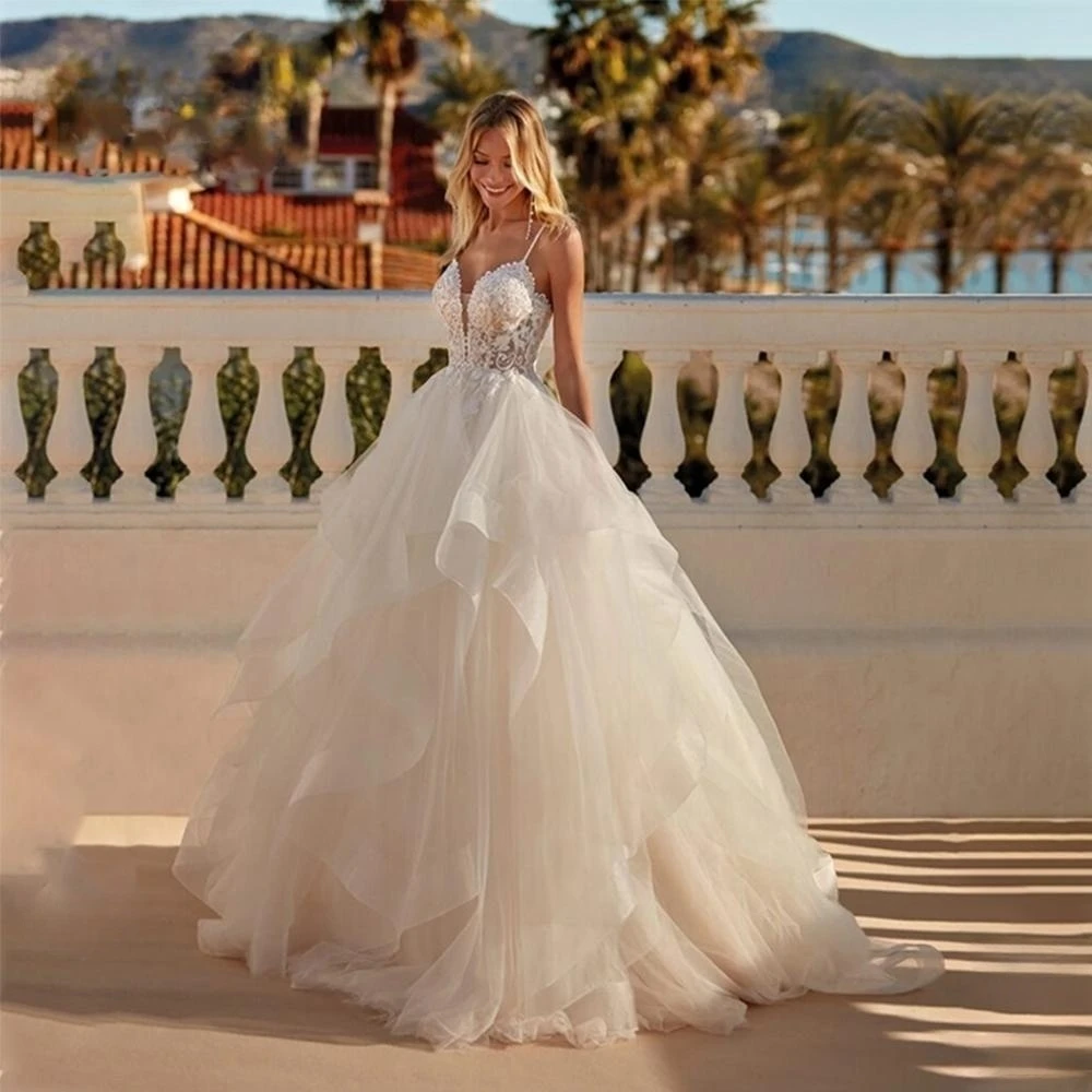 Boho Wedding Dress V-Neck Spaghetti Straps Vestidos De Novia Appliques Vestido De Noiva Backless Lace Robe De Mariée
Boho Wedding Dress V-Neck Spaghetti Straps Vestidos De Novia Appliques Vestido De Noiva Backless Lace Robe De Mariée