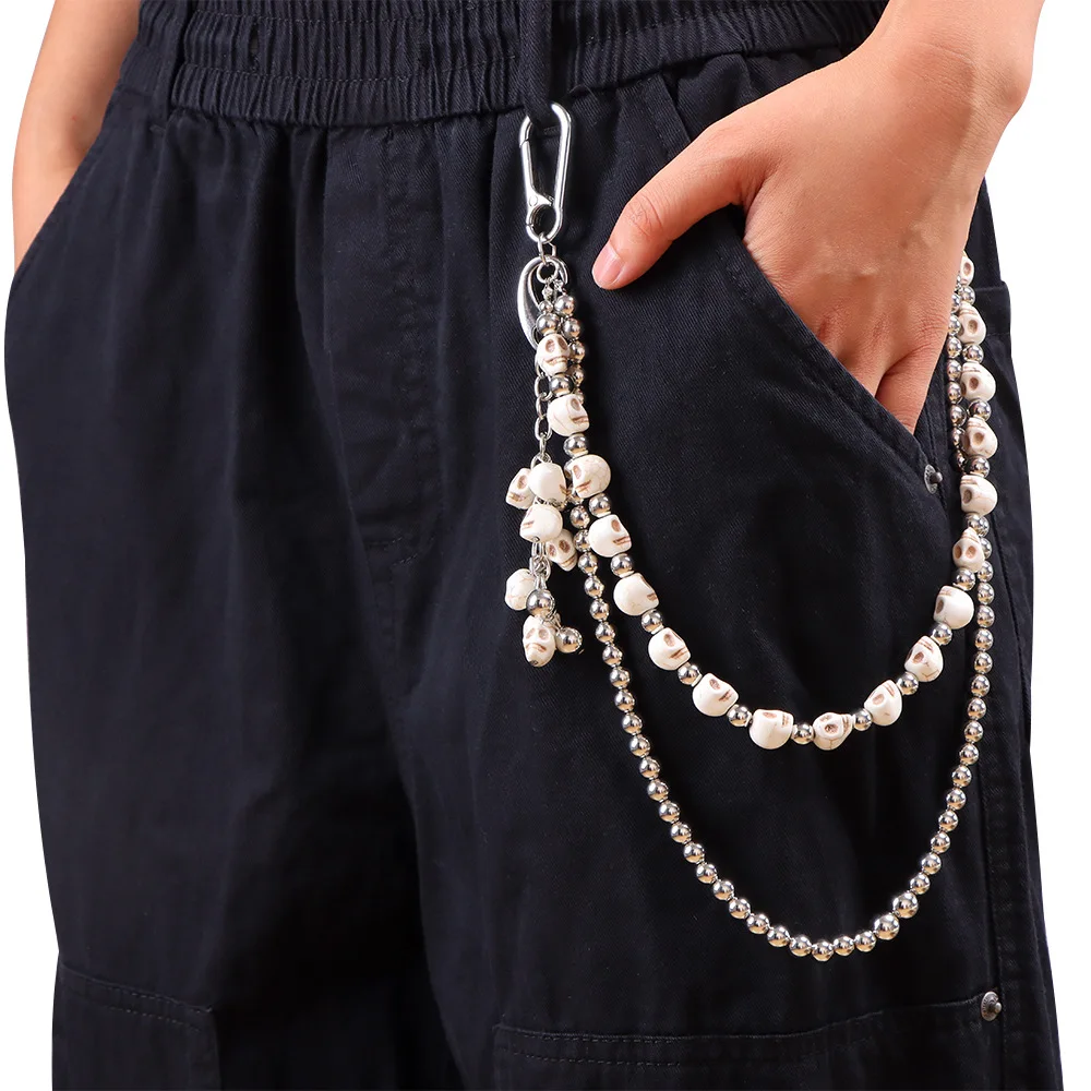 Punk Rock Hip-Hop Unisex Cross Pants Chain Exquisite Double Layer Pearl Keychain Men Women Jeans Waist Jewelry Charm Accessory
Punk Rock Hip-Hop Unisex Cross Pants Chain Exquisite Double Layer Pearl Keychain Men Women Jeans Waist Jewelry Charm Accessory