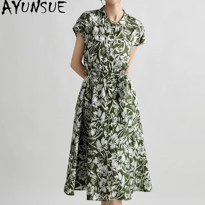 AYUNSUE Heavyweight Double Crepe Silk Dresses for Women Lace-up Long Dress Stylish Commuting Summer Dresses Woman Clothes 원피스
AYUNSUE Heavyweight Double Crepe Silk Dresses for Women Lace-up Long Dress Stylish Commuting Summer Dresses Woman Clothes 원피스