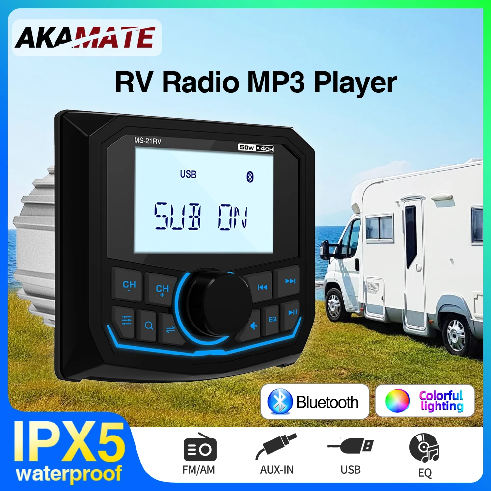 Стерео радио для автодома, квадроцикла, UTV, лодки, морского мотоцикла, Bluetooth FM AM EQ, IPX5, водонепроницаемый, пылезащитный, AUX, квадратный, черный медиаплеер
Стерео радио для автодома, квадроцикла, UTV, лодки, морского мотоцикла, Bluetooth FM AM EQ, IPX5, водонепроницаемый, пылезащитный, AUX, квадратный, черный медиаплеер