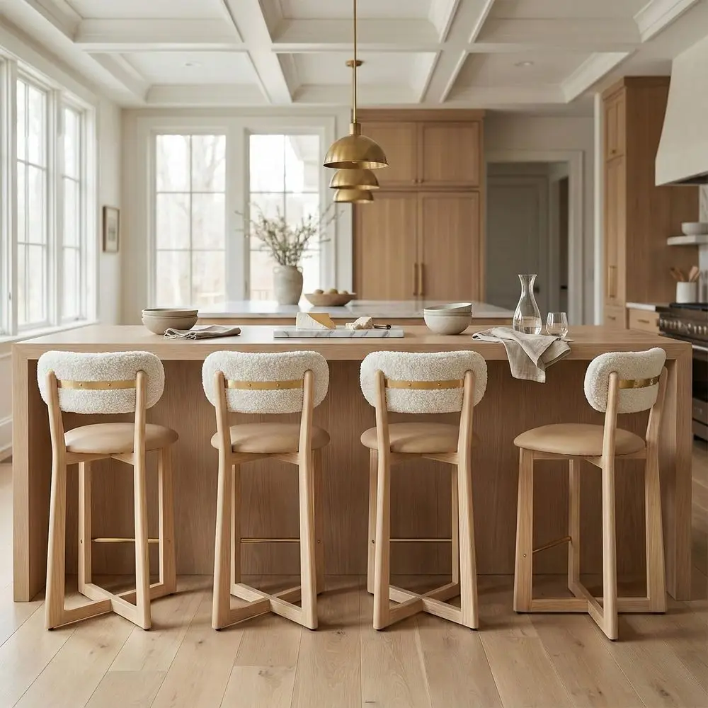 Height Bar Stools Set of 4, 26 Mid Century Curved Back Counter Stools with Wood Legs, Upholstered Leather Seat Bar Chairs Kitch
Height Bar Stools Set of 4, 26 Mid Century Curved Back Counter Stools with Wood Legs, Upholstered Leather Seat Bar Chairs Kitch