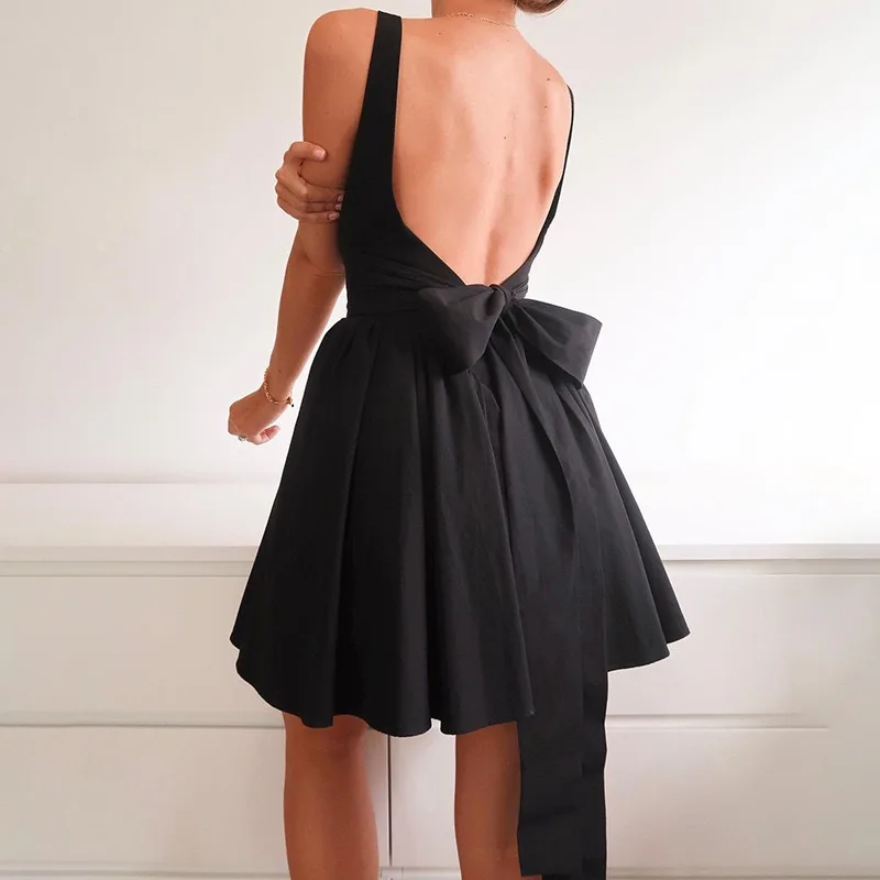 New Black Backless Mini Dress 2025 Fashion Chic Sling Short Dress Sexy Big Bow Casual Women Dress for Party Birthday Versitdos
New Black Backless Mini Dress 2025 Fashion Chic Sling Short Dress Sexy Big Bow Casual Women Dress for Party Birthday Versitdos
