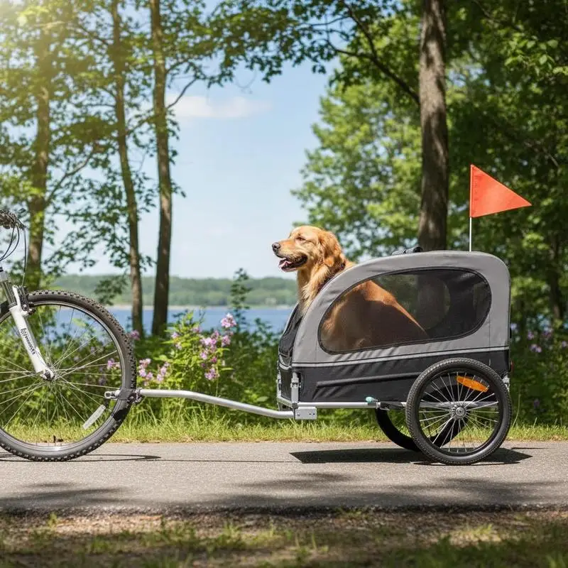 Pet Carrier Bicycle Cart 31X21X24 Inch for Cycling Camping Exercise, Folding Frame Quick Release Wheels Universal Coupler Reflec
Pet Carrier Bicycle Cart 31X21X24 Inch for Cycling Camping Exercise, Folding Frame Quick Release Wheels Universal Coupler Reflec