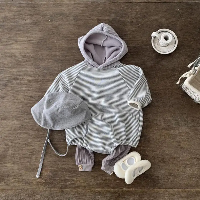 2024 Autumn New Baby Long Sleeve Hooded Bodysuit Infant Boy Casual Striped Jumpsuit Newborn Cotton Hoodie Baby Clothes 0-24M
2024 Autumn New Baby Long Sleeve Hooded Bodysuit Infant Boy Casual Striped Jumpsuit Newborn Cotton Hoodie Baby Clothes 0-24M