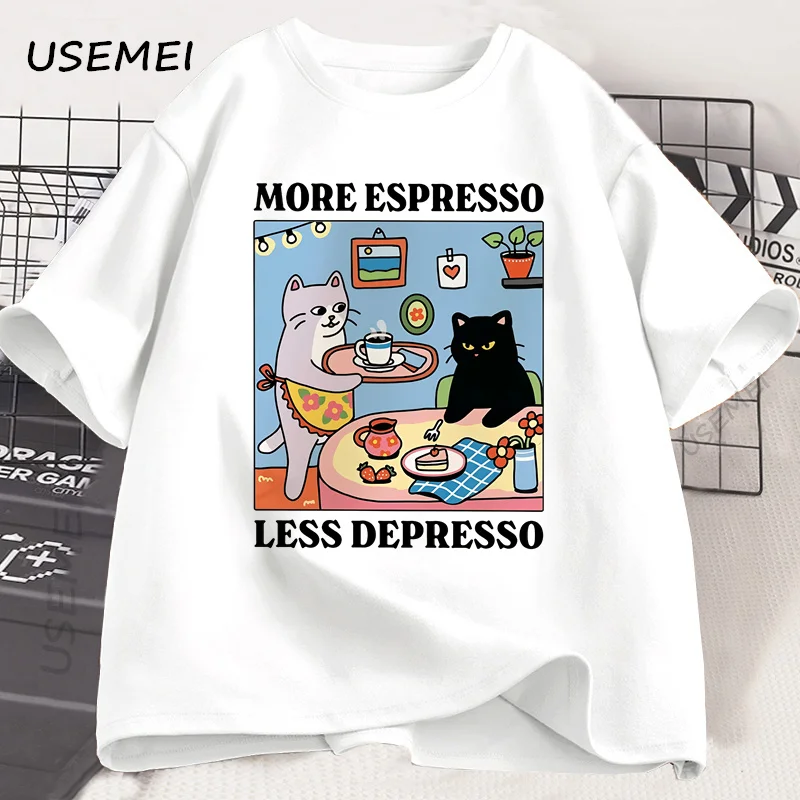 More Espresso Less Depresso Black Cat T-shirt Men Women Funny Coffee Cat T Shirt Casual Summer Cotton Short Sleeve Tshirt Tops
More Espresso Less Depresso Black Cat T-shirt Men Women Funny Coffee Cat T Shirt Casual Summer Cotton Short Sleeve Tshirt Tops