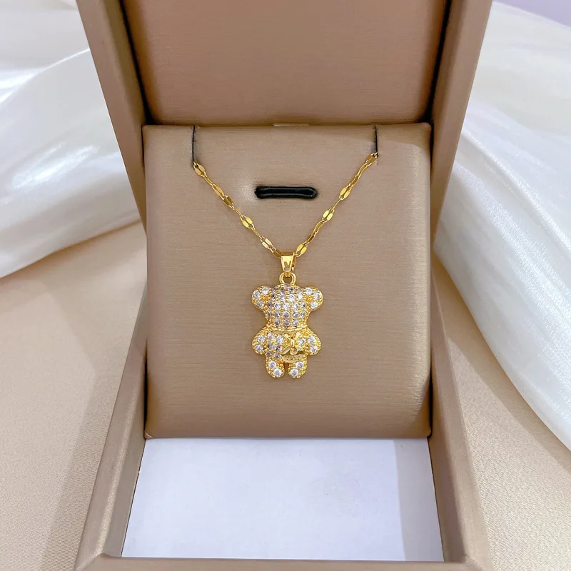 Luxury Minimalist Animal Little Bear Necklace For Women Zircon Titanium Steel Clavicle Chain Girl Elegant Gift Necklace
Luxury Minimalist Animal Little Bear Necklace For Women Zircon Titanium Steel Clavicle Chain Girl Elegant Gift Necklace