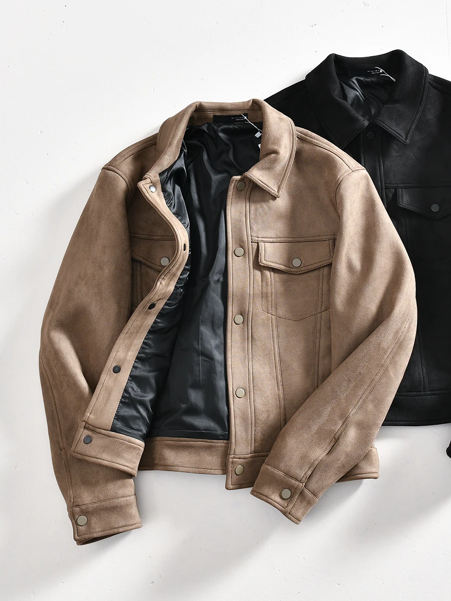 High-End Men's Suede Work Jacket Collared Casual Outerwear Spring Autumn Standard Fit Long Sleeve Single Button Closure
High-End Men's Suede Work Jacket Collared Casual Outerwear Spring Autumn Standard Fit Long Sleeve Single Button Closure