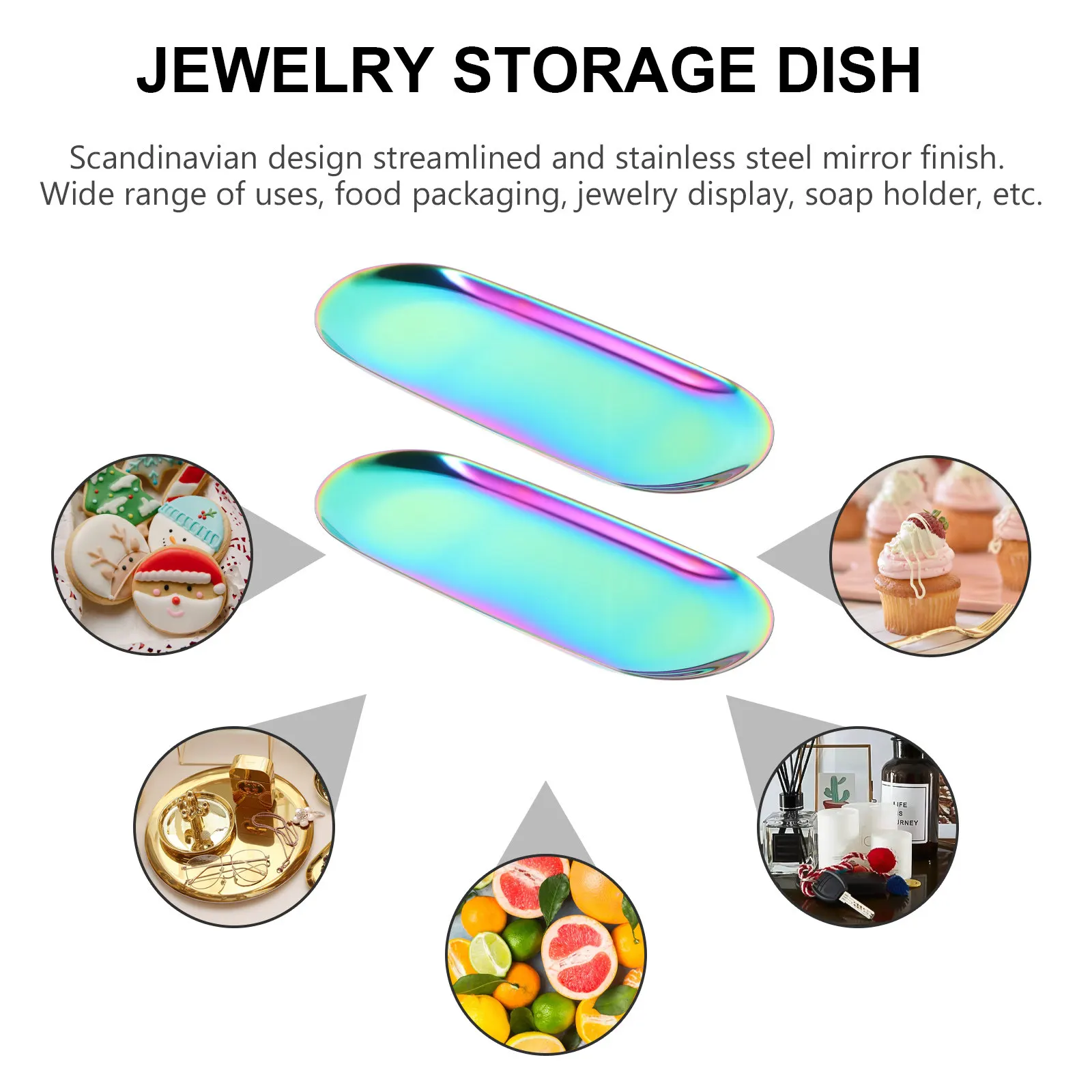 2Pcs Oval Stainless Steel Jewelry Tray Premium Metal Jewelry Storage Holder for Desktop Dresser Display Trinket Dish Ring
2Pcs Oval Stainless Steel Jewelry Tray Premium Metal Jewelry Storage Holder for Desktop Dresser Display Trinket Dish Ring