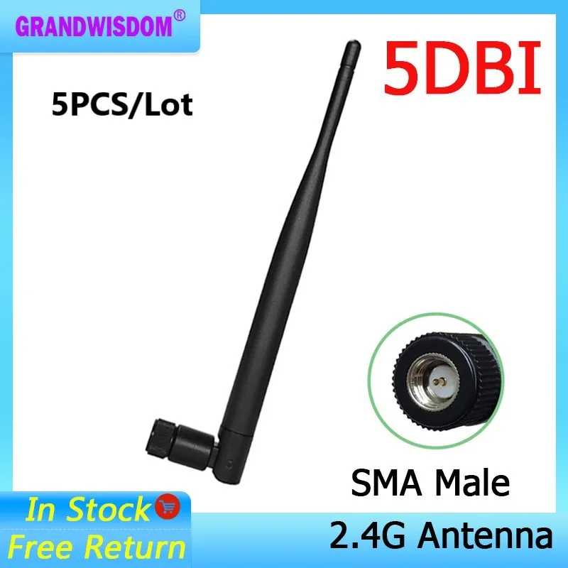 GWS 5pcs External Wifi Antenna 2.4 GHz for Wireless Router 2.4g Antena Bluetooth Wifi devices Router foldable black SMA Male
GWS 5pcs External Wifi Antenna 2.4 GHz for Wireless Router 2.4g Antena Bluetooth Wifi devices Router foldable black SMA Male