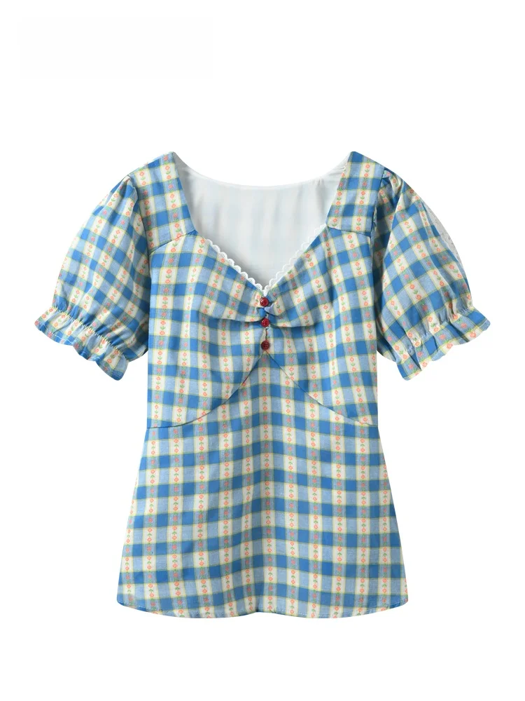 Slimming Plaid Short Sleeve Shirt for plus Size Women Summer New Style Cara CLUB Commute Style Fitting Design Polyester Fiber
Slimming Plaid Short Sleeve Shirt for plus Size Women Summer New Style Cara CLUB Commute Style Fitting Design Polyester Fiber