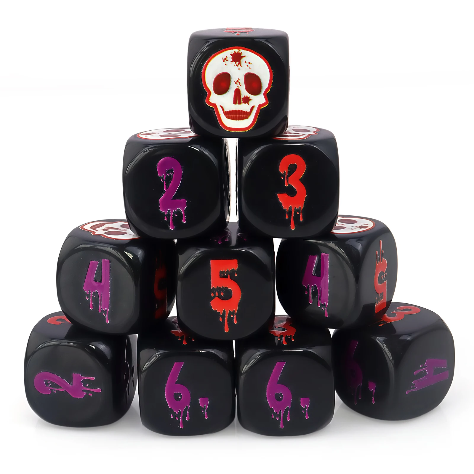 10pcs D6 Skull Dice Set Vibrant Red & Purple Smooth Premium Texture RPG Gaming Dice for Tabletop Players Gift Outdoor
10pcs D6 Skull Dice Set Vibrant Red & Purple Smooth Premium Texture RPG Gaming Dice for Tabletop Players Gift Outdoor
