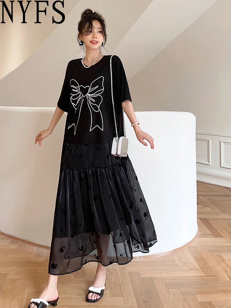 NYFS 2025 Summer New Korea Dresses For Women Vestidos Robe Elbise Loose Plus Size Patchwork Black Rose Hem Long Dress
NYFS 2025 Summer New Korea Dresses For Women Vestidos Robe Elbise Loose Plus Size Patchwork Black Rose Hem Long Dress