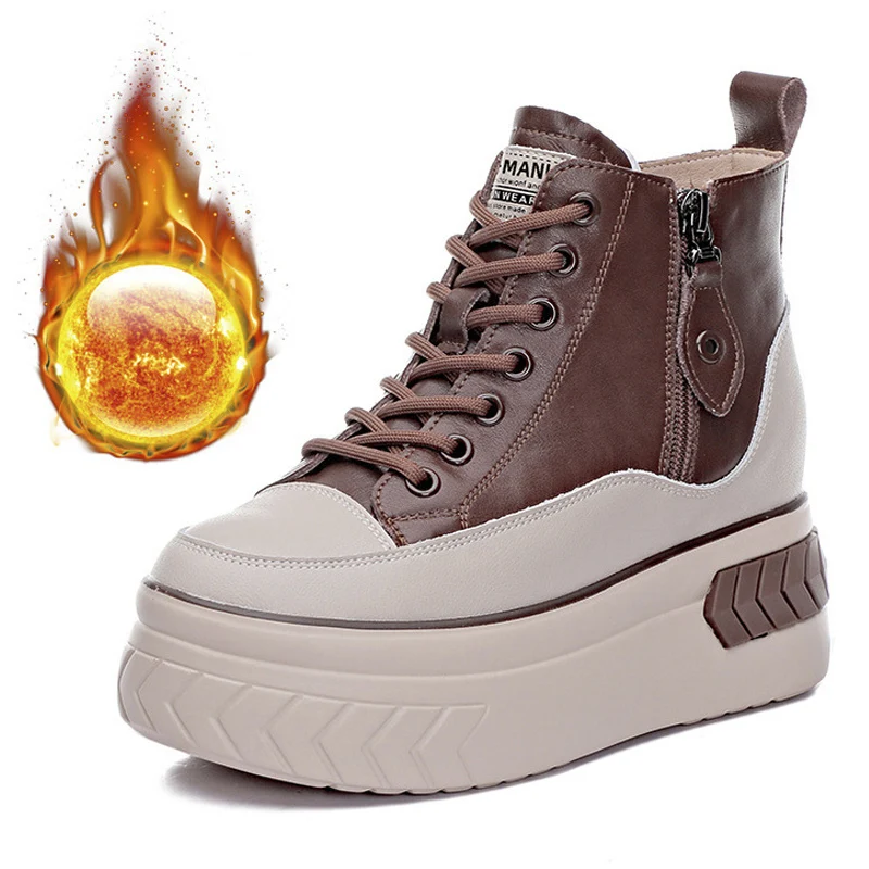 2025 Winter Genuine Leather Shoes Women Snow Boots Flat Warm Plush Ladies Ankle Boots Thick Sole Height Increasing 8cm D701
2025 Winter Genuine Leather Shoes Women Snow Boots Flat Warm Plush Ladies Ankle Boots Thick Sole Height Increasing 8cm D701