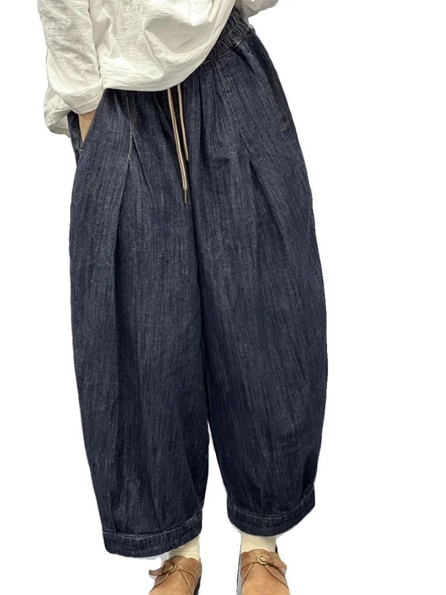 Women's Retro Artistic Faion Dstring Elastic Waist Jeans Harlan Pants High Waist Long Trousers Spring Autumn Season
Women's Retro Artistic Faion Dstring Elastic Waist Jeans Harlan Pants High Waist Long Trousers Spring Autumn Season