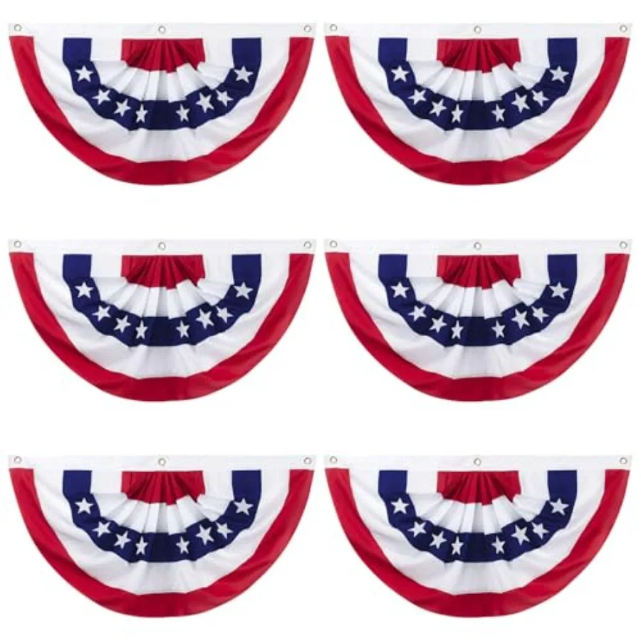 3X6 Feet American Pleated Fan Flag, USA Patriotic Flag Bunting Half Fan Banner 4th of July Decoration Indoor/Outdoor Set of 6
3X6 Feet American Pleated Fan Flag, USA Patriotic Flag Bunting Half Fan Banner 4th of July Decoration Indoor/Outdoor Set of 6