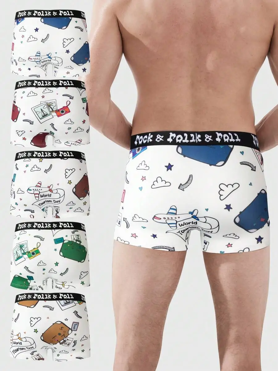 Men Digital Printed Boxer Shorts 5 Pack Travel Theme
Men Digital Printed Boxer Shorts 5 Pack Travel Theme