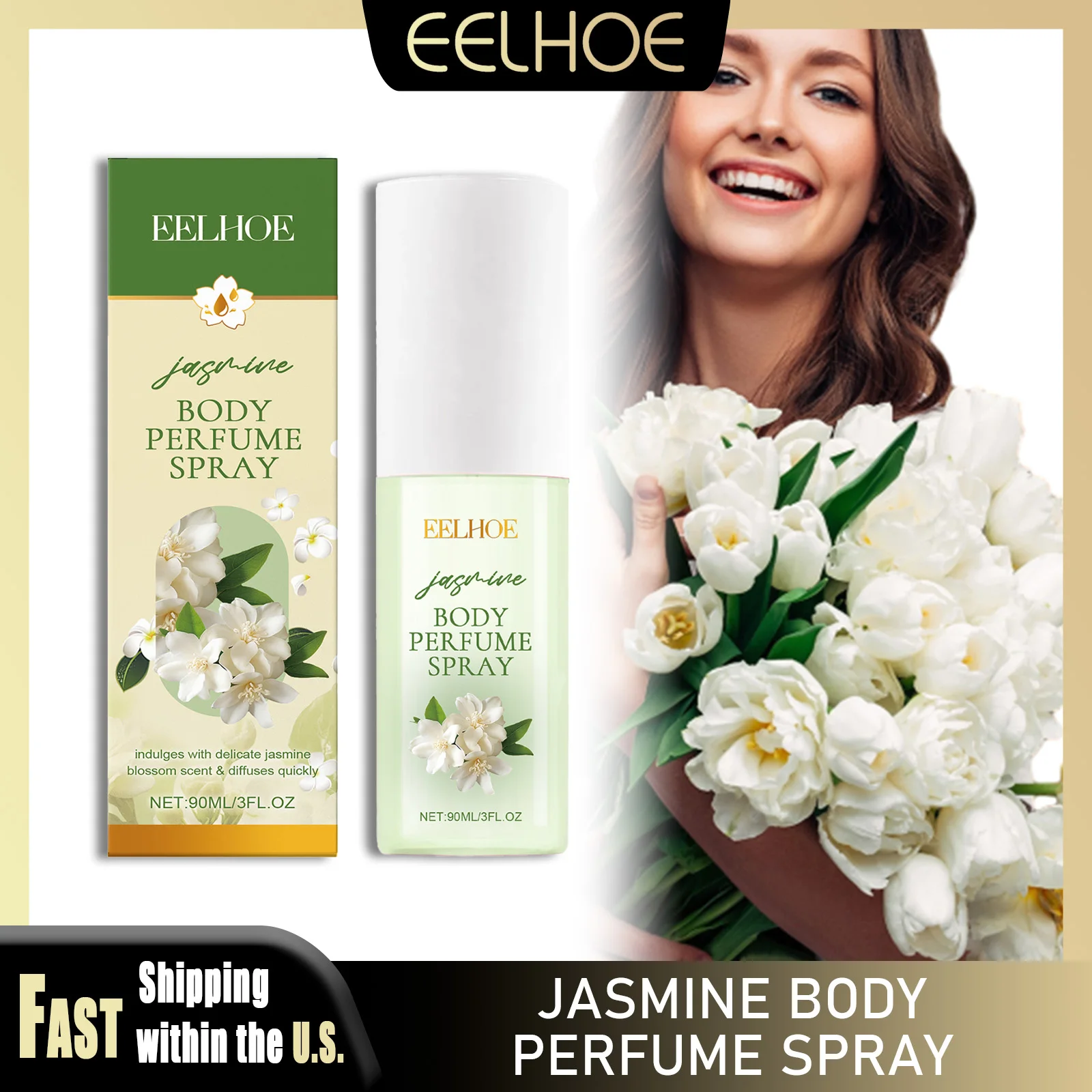 EELHOE 90ml Jasmine Body Perfume Fresh Natural Scent Long Lasting Pheromone Fragrance Eau De Parfum Female Dating Body Spray
EELHOE 90ml Jasmine Body Perfume Fresh Natural Scent Long Lasting Pheromone Fragrance Eau De Parfum Female Dating Body Spray