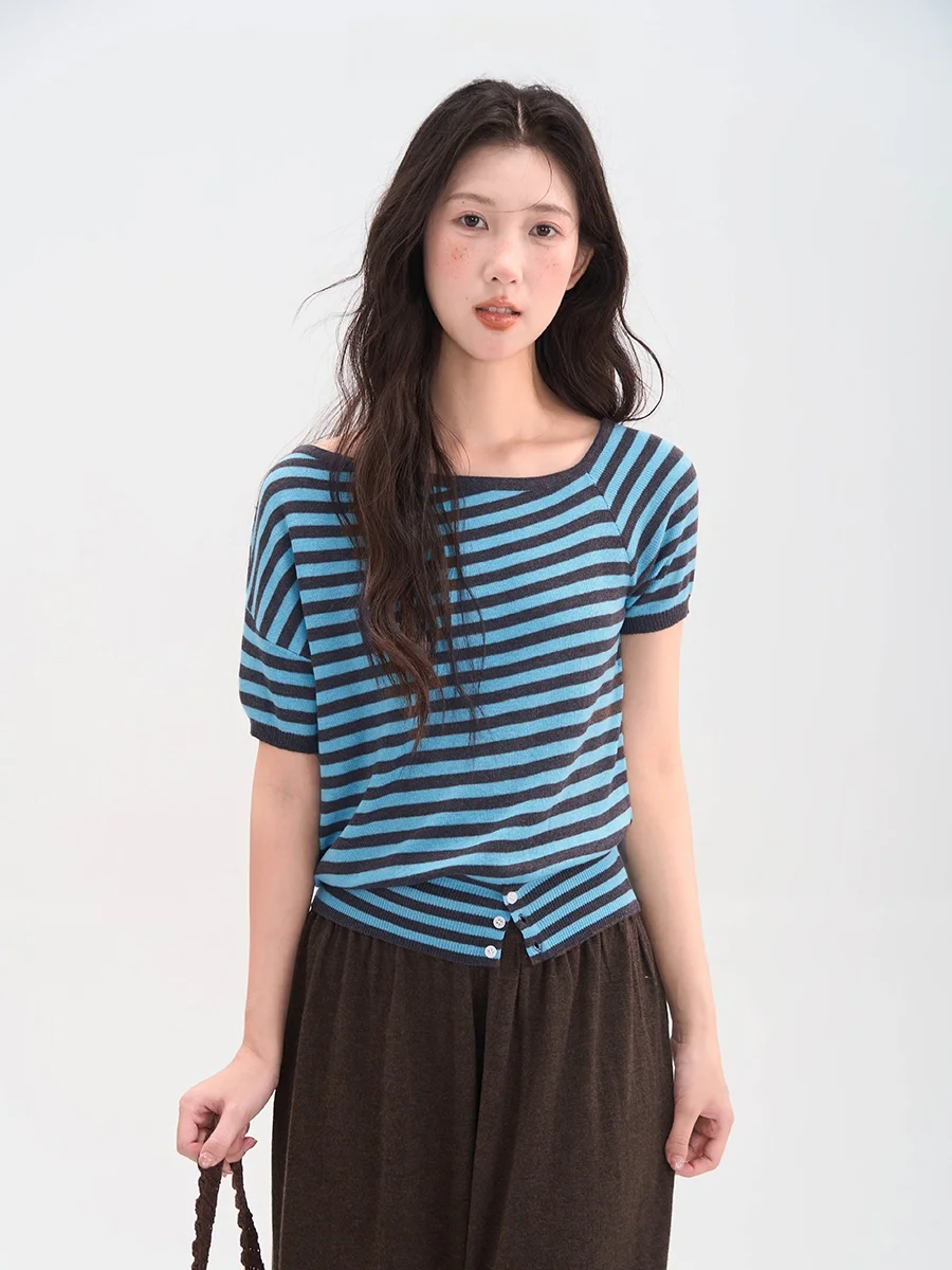 Heme 6 Wool Blend ort Sve Knitwear Striped Top Women's Faion Korean Sle round Ne Commute Sle Autumn Season
Heme 6 Wool Blend ort Sve Knitwear Striped Top Women's Faion Korean Sle round Ne Commute Sle Autumn Season