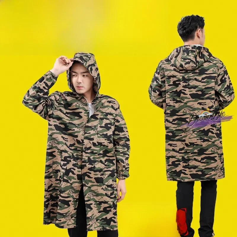 Camouflage Long Coat with Hood Long Sleeve Workwear Unisex Loose Safety Clothing Four Seasons Dustproof Suit for Men And Women
Camouflage Long Coat with Hood Long Sleeve Workwear Unisex Loose Safety Clothing Four Seasons Dustproof Suit for Men And Women
