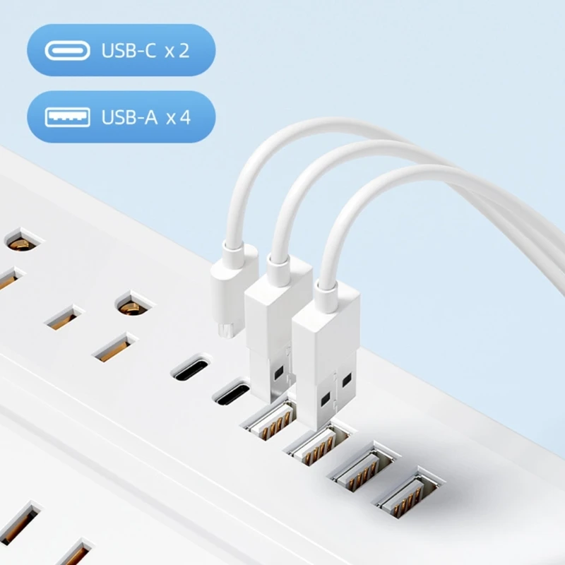 8 Outlet Power Strips With 6 USB Port 1.5M Extension Cord For Home Office
8 Outlet Power Strips With 6 USB Port 1.5M Extension Cord For Home Office