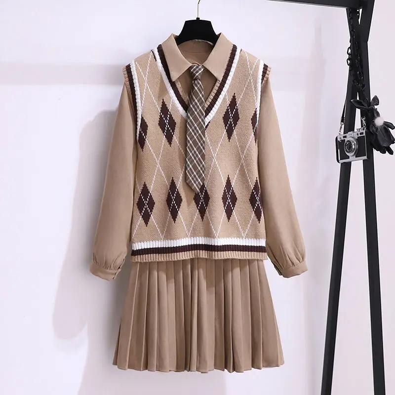 2023 New Autumn Winter Thin Preppy Style Pullovers Women's Clothing Casual Turn-down Collar Dresses Ladies Dress Sets Casual
2023 New Autumn Winter Thin Preppy Style Pullovers Women's Clothing Casual Turn-down Collar Dresses Ladies Dress Sets Casual