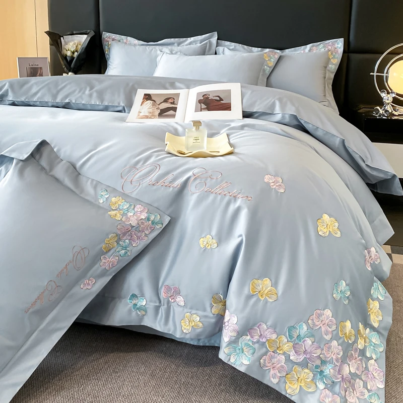 4Pcs Elegant Butterfly Flowers Embroidery Luxury Bedding Set 100% Cotton Duvet Cover Set Flat/Fitted Bed Sheet Pillowcases
4Pcs Elegant Butterfly Flowers Embroidery Luxury Bedding Set 100% Cotton Duvet Cover Set Flat/Fitted Bed Sheet Pillowcases