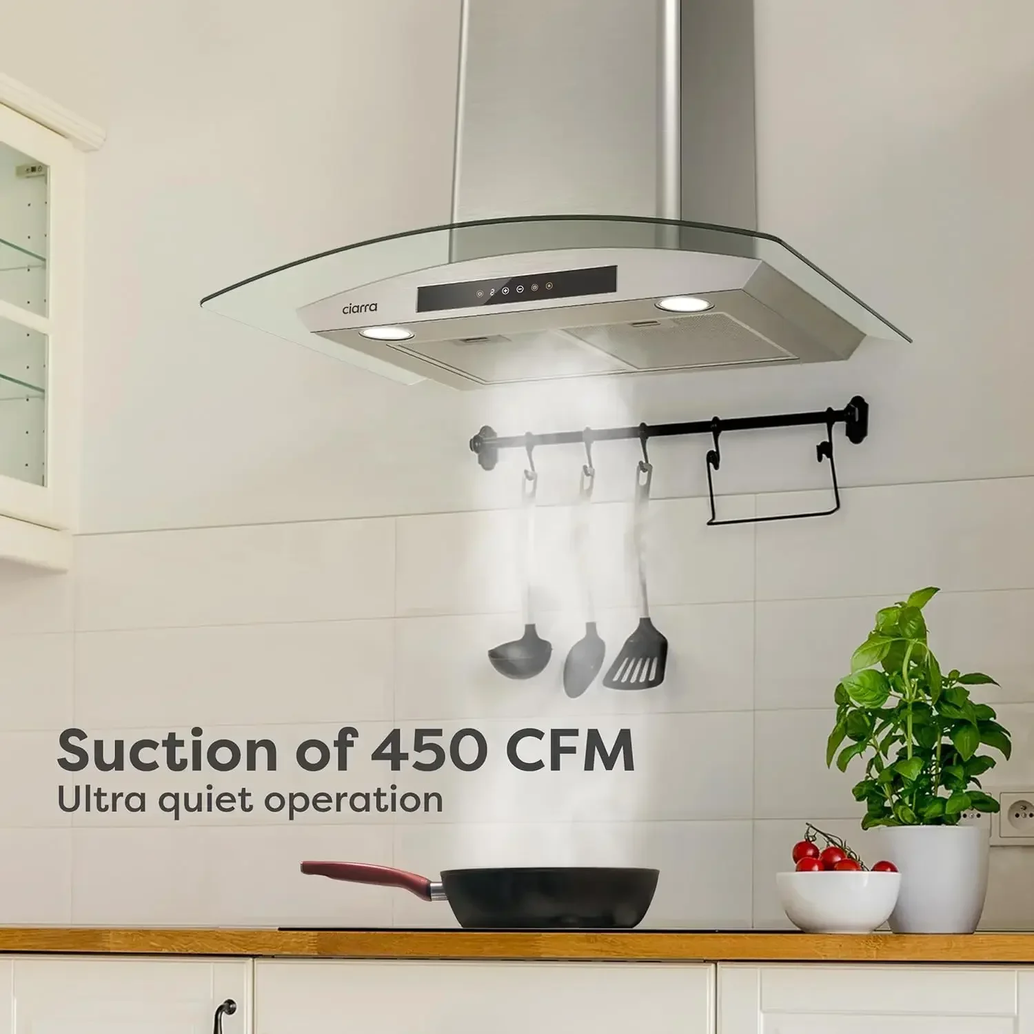 Wall Mount Range Hood 30 inch with Soft Touch Control in Stainless Steel & Tempered Glass, Stove Vent Hood for Kitchen with
Wall Mount Range Hood 30 inch with Soft Touch Control in Stainless Steel & Tempered Glass, Stove Vent Hood for Kitchen with