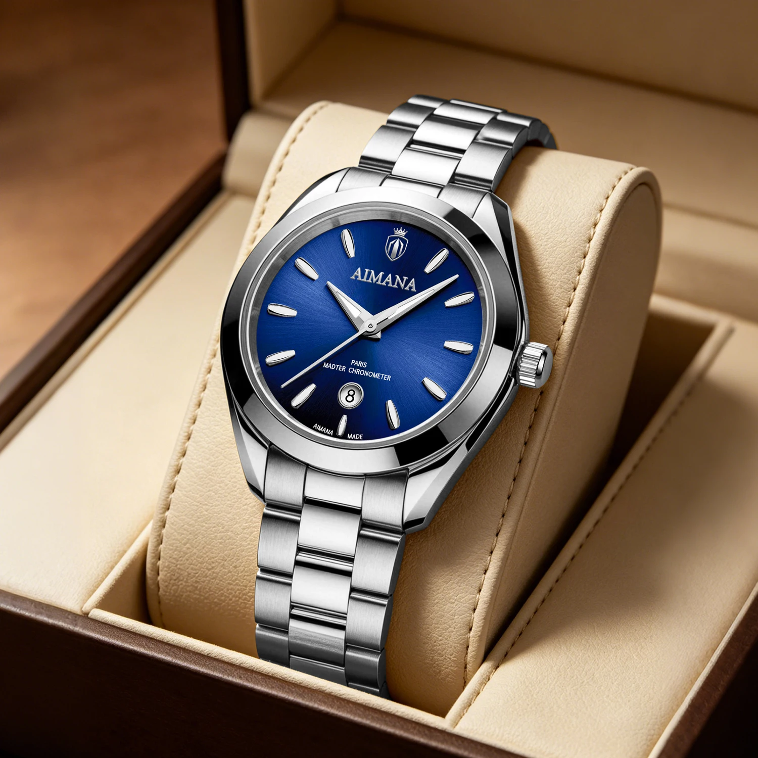 AIMANA Elegant Ladies Watch Blue Dial Date Waterproof Quartz Stainless Steel Strap Business Casual Wristwatch
AIMANA Elegant Ladies Watch Blue Dial Date Waterproof Quartz Stainless Steel Strap Business Casual Wristwatch