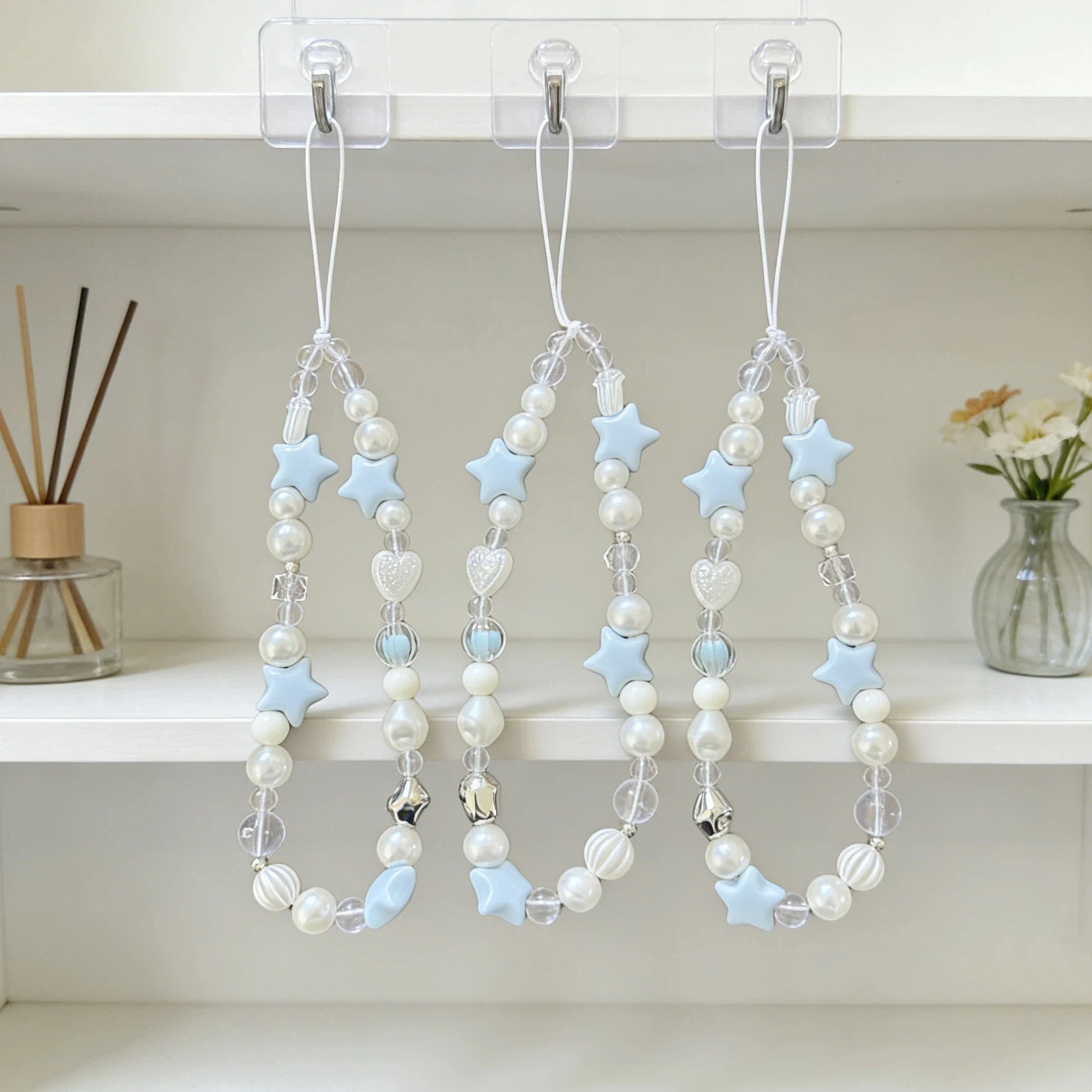 3 Pieces Blue Star Pearl Lanyard Phone Chains Fashionable Pendants Accessories For iPhone For CCD Fresh Style Short Chain Gift
3 Pieces Blue Star Pearl Lanyard Phone Chains Fashionable Pendants Accessories For iPhone For CCD Fresh Style Short Chain Gift